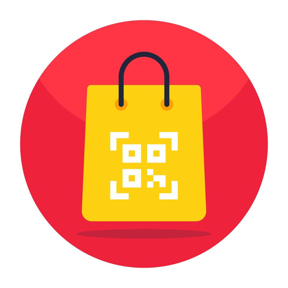 Flat design icon of barcode analysis vector