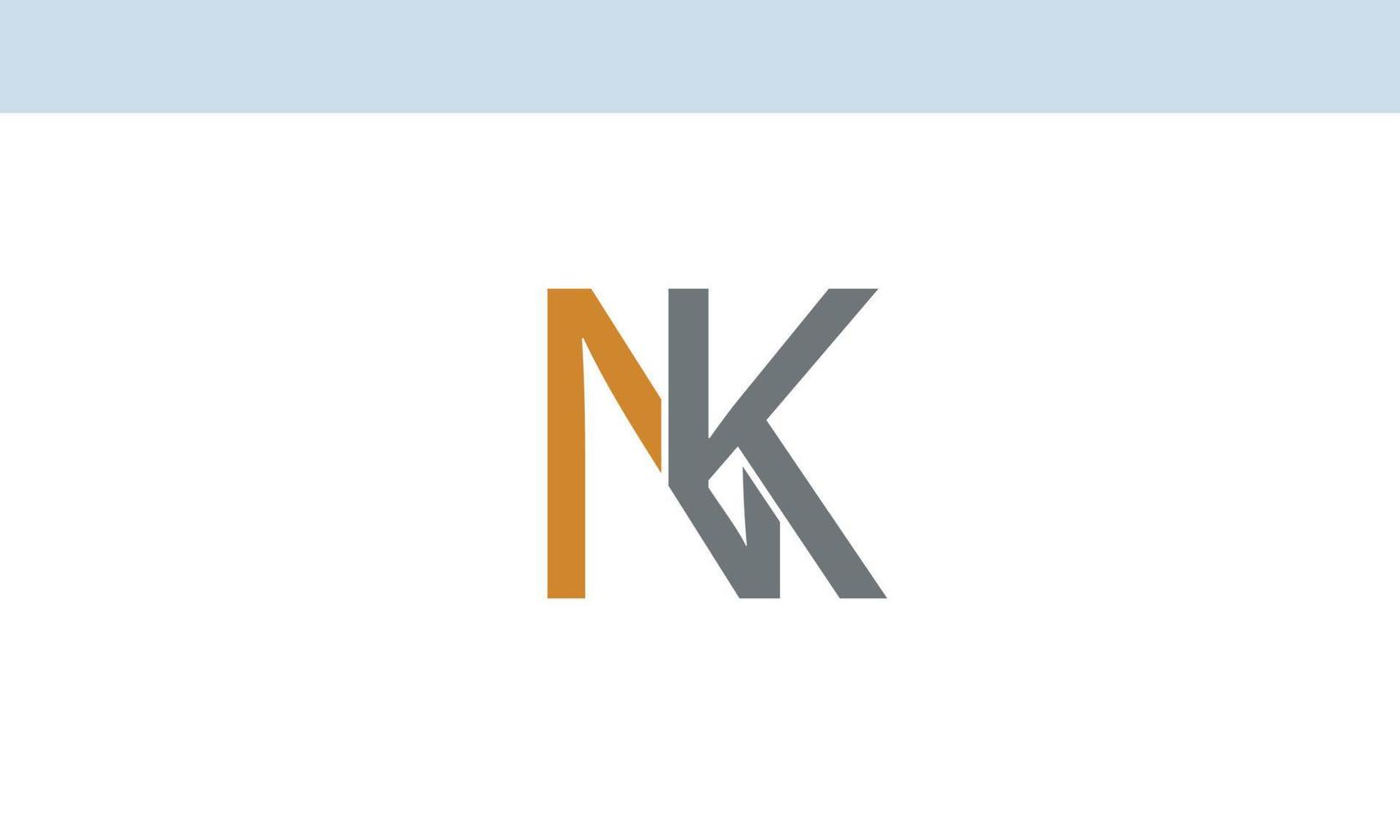 Alphabet letters Initials Monogram logo NK, KN, N and K vector