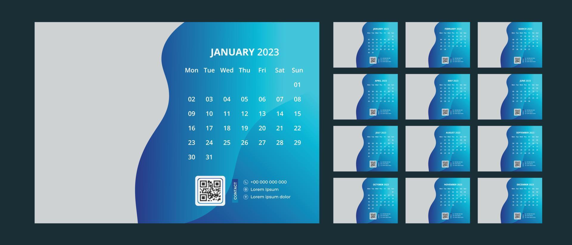 Desk Calendar 2023 vector