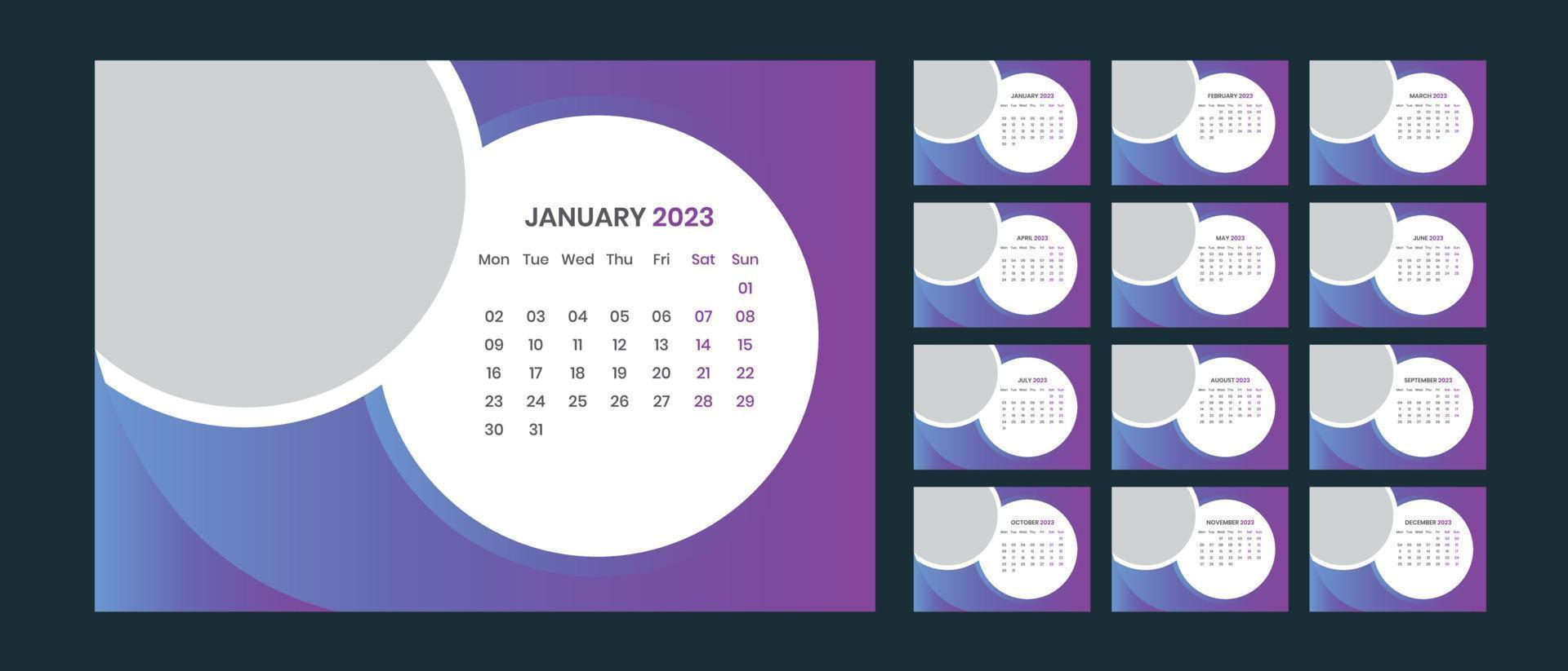 Desk Calendar 2023 vector