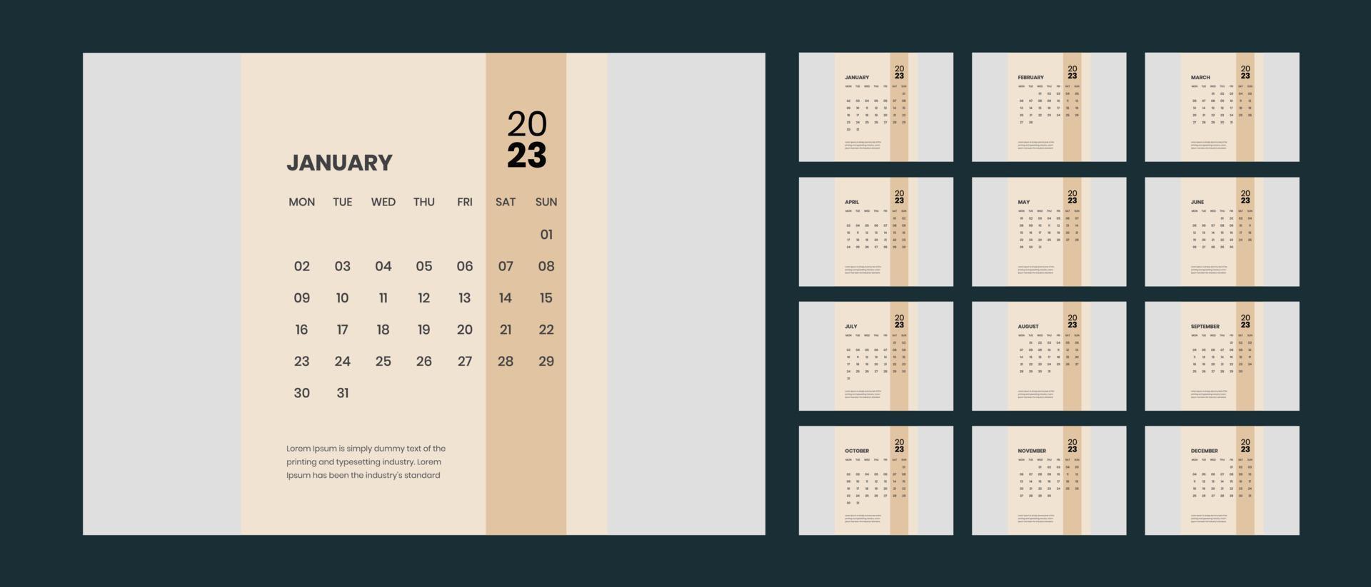 Desk Calendar 2023 13274377 Vector Art at Vecteezy