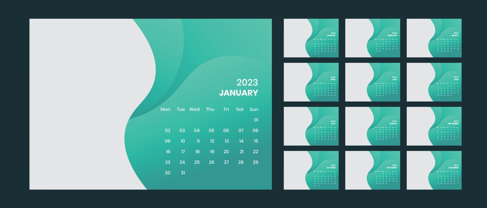Desk Calendar 2023 vector