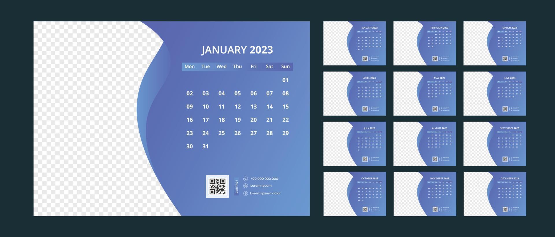 Desk Calendar 2023 vector
