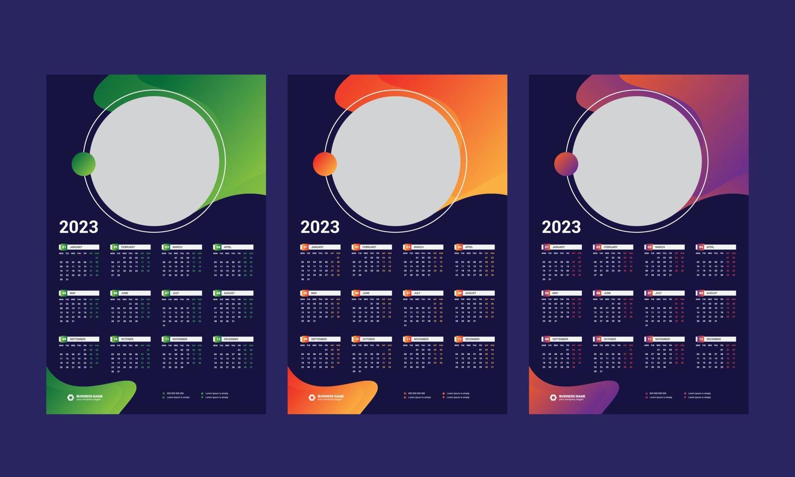 Wall calendar 2023 Template vector