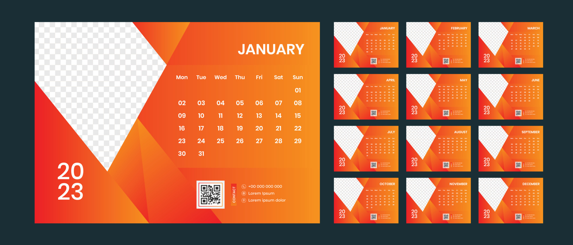Desk Calendar 2023 13274388 Vector Art at Vecteezy