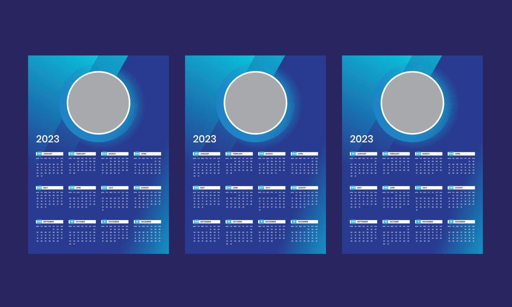 plantilla de calendario de pared 2023 vector