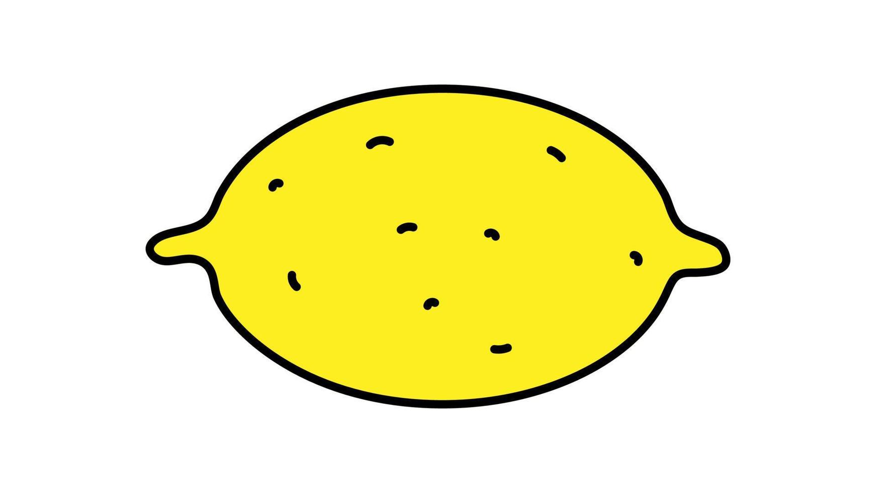 limón brillante, amarillo y apetitoso sobre un fondo blanco, ilustración vectorial. una fruta con una piel gruesa. dibujo de limón, alimento vitamínico, comida vegana, dieta de alimentos crudos vector