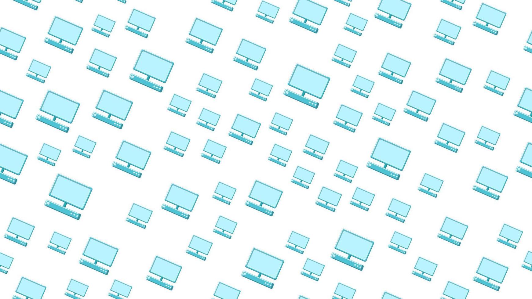 Seamless pattern texture of endless repetitive modern digital laptop computers with monitors on white background. Vector illustration