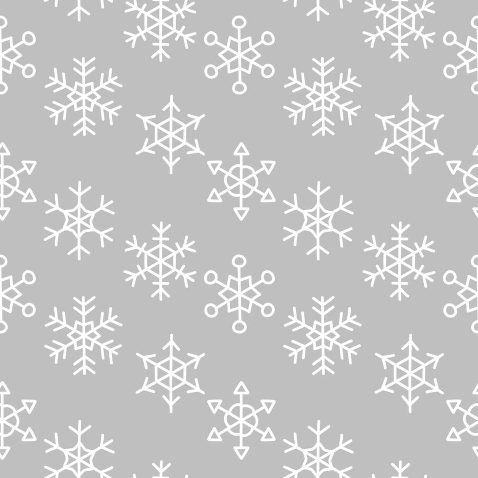 Simple Snowflake Doodle Seamless Pattern Background vector