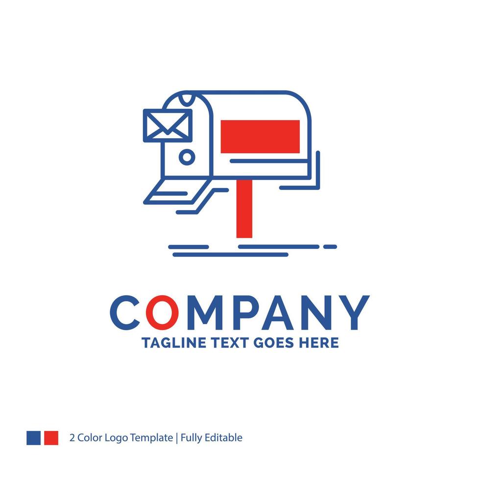 Company Name Logo Design For campaigns. email. marketing. newsletter. mail. Blue and red Brand Name Design with place for Tagline. Abstract Creative Logo template for Small and Large Business. vector