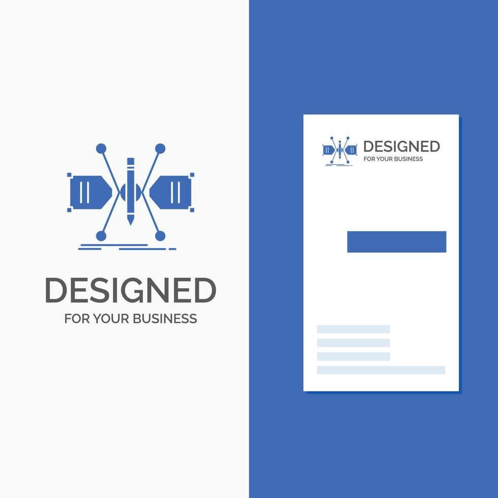 Business Logo for Architect. constructing. grid. sketch. structure. Vertical Blue Business .Visiting Card template. vector