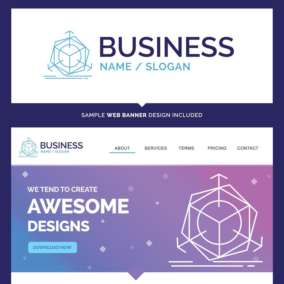 Beautiful Business Concept Brand Name 3d. vector