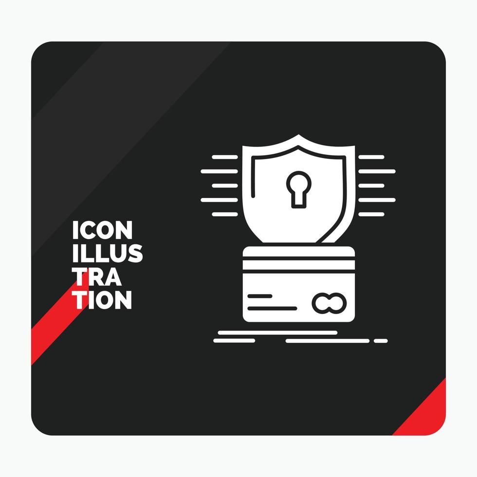 Red and Black Creative presentation Background for security. credit card. card. hacking. hack Glyph Icon vector