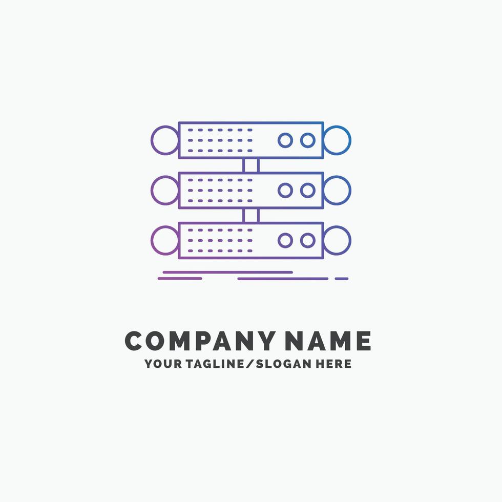 server. structure. rack. database. data Purple Business Logo Template. Place for Tagline vector