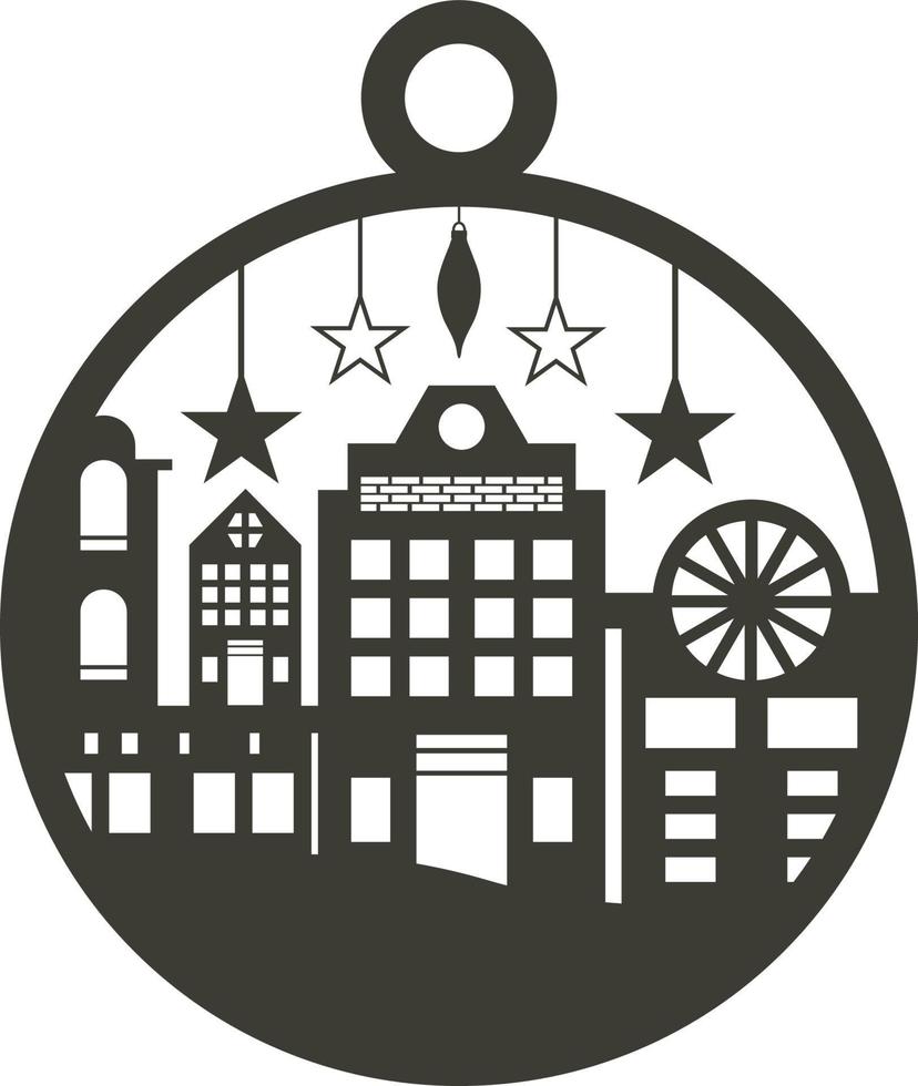 laser cut christmas ball vector set