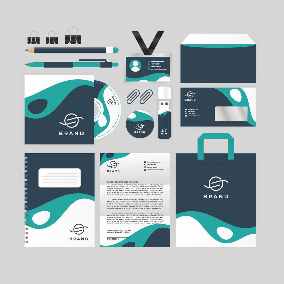 Dark Base and Jade Green Business KIt vector