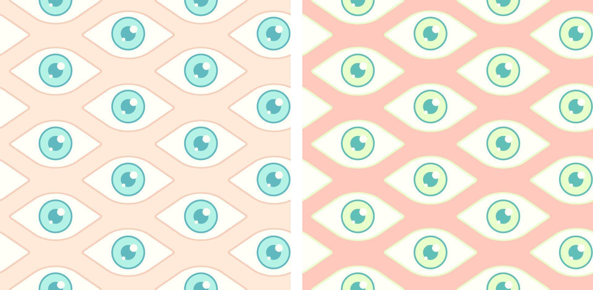 Vector pattern with open eyes