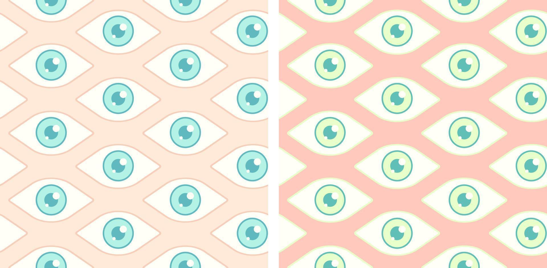 Vector pattern with open eyes