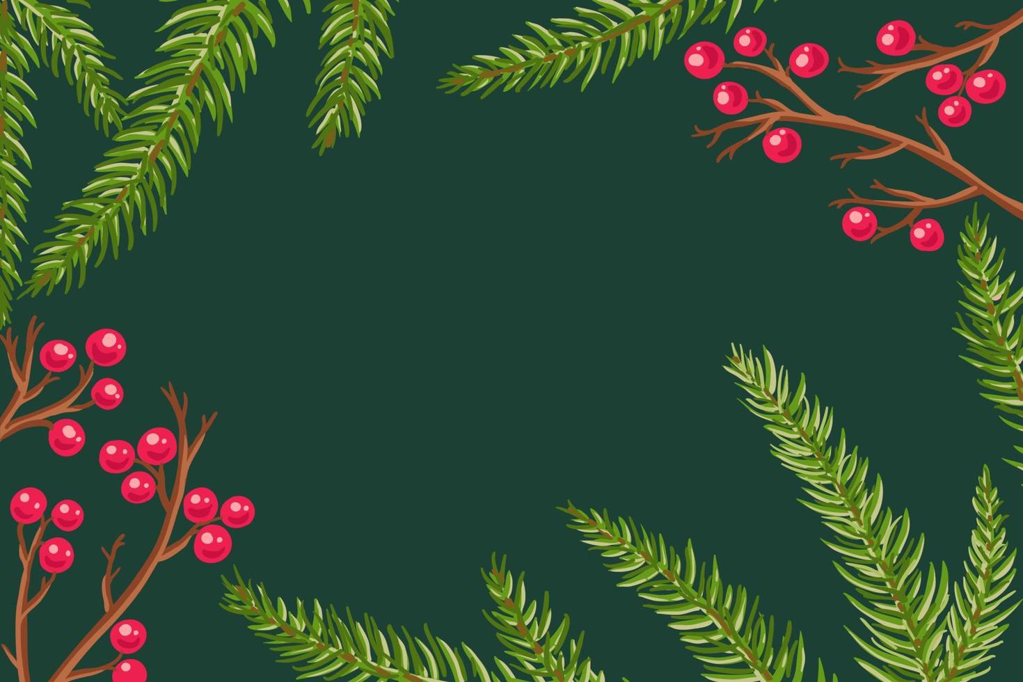 Postcard with Christmas plants vector