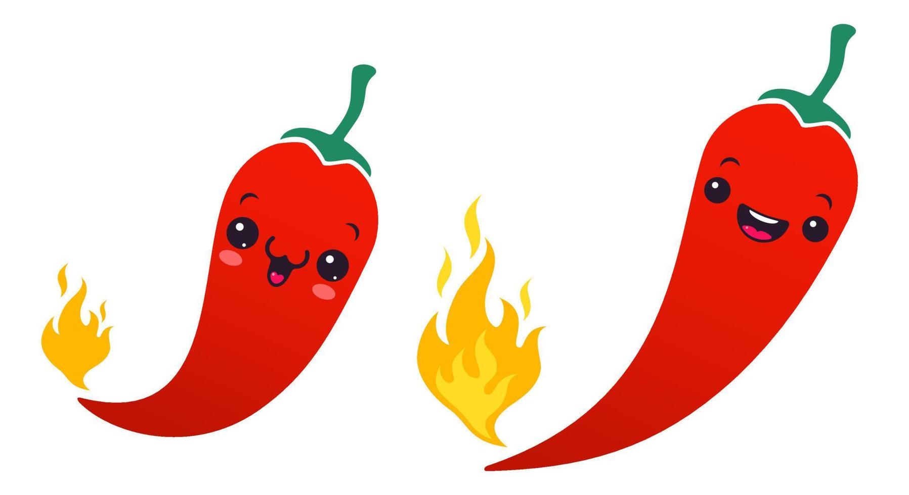 Chili pepper with flame vector