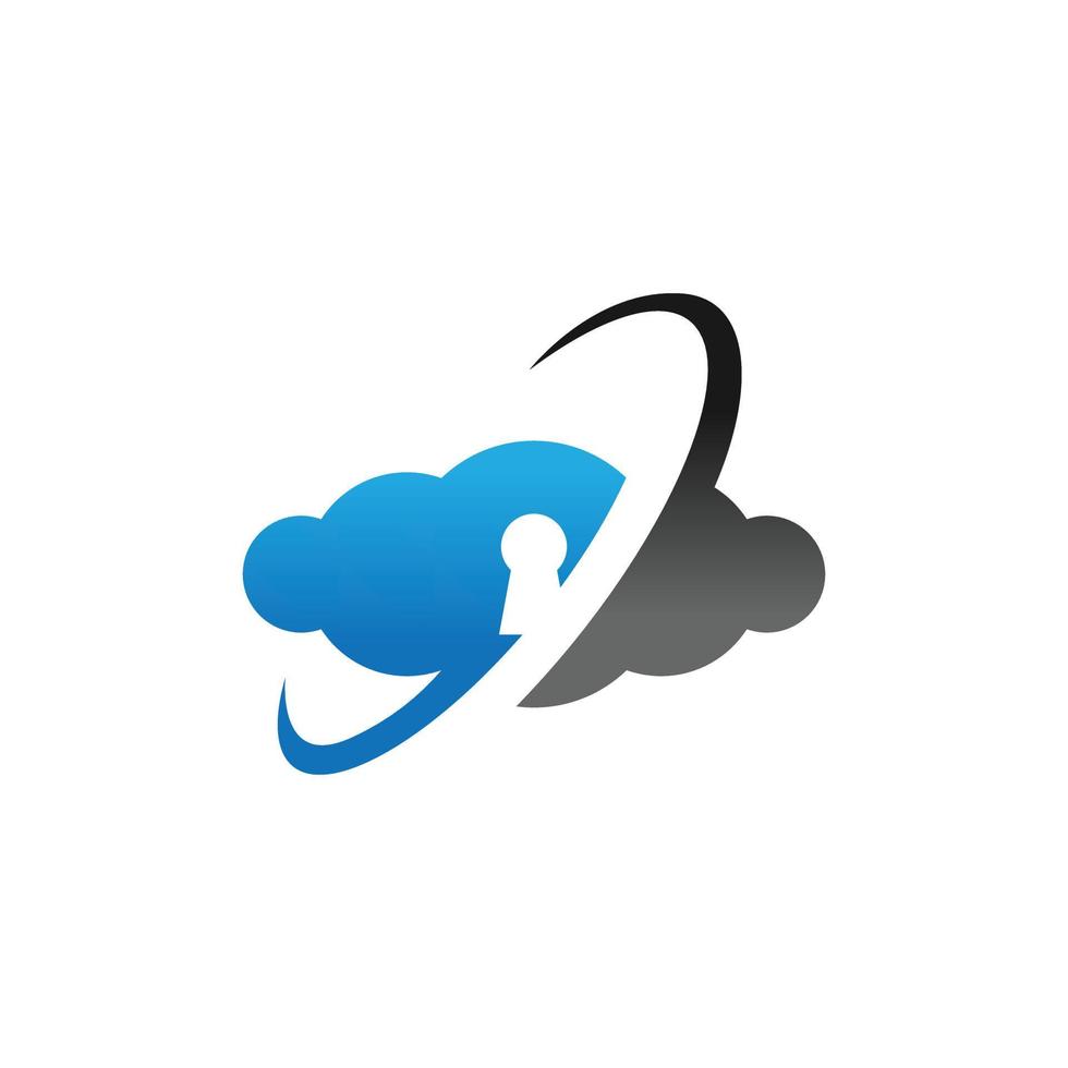 Cloud computing security technology design concept logo vector