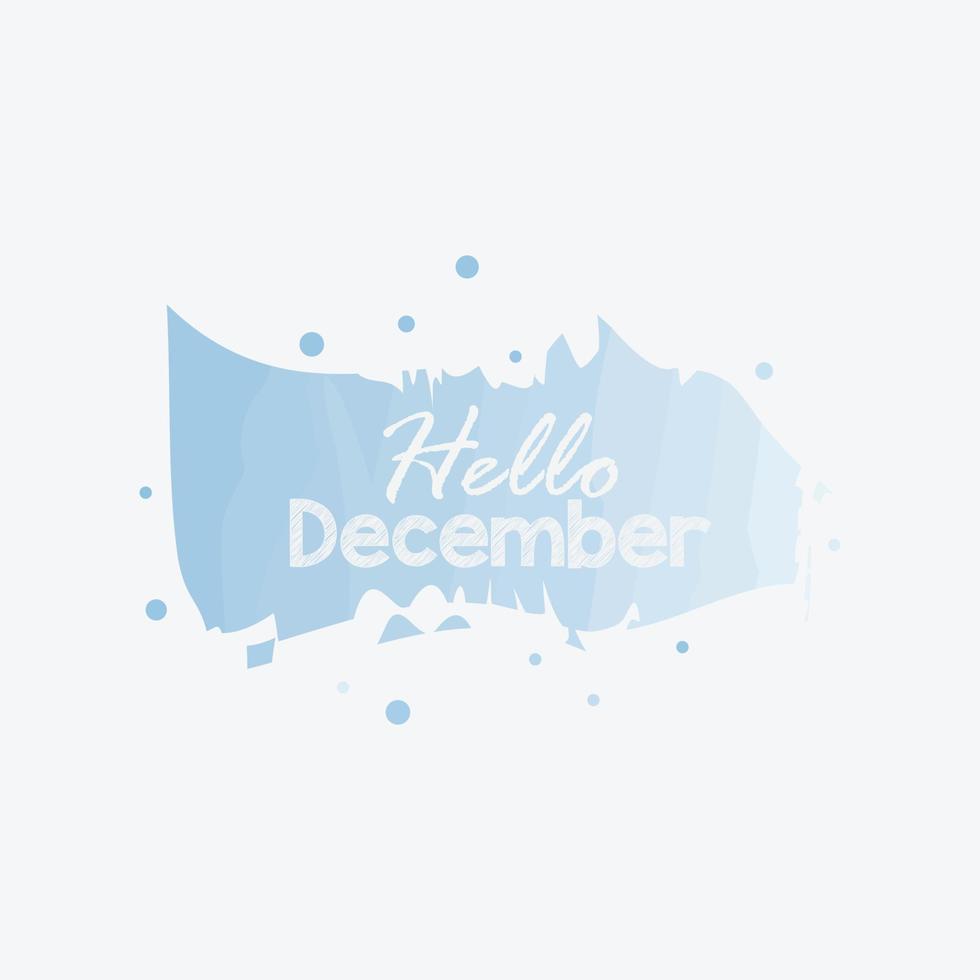 Hello December vector lettering illustration