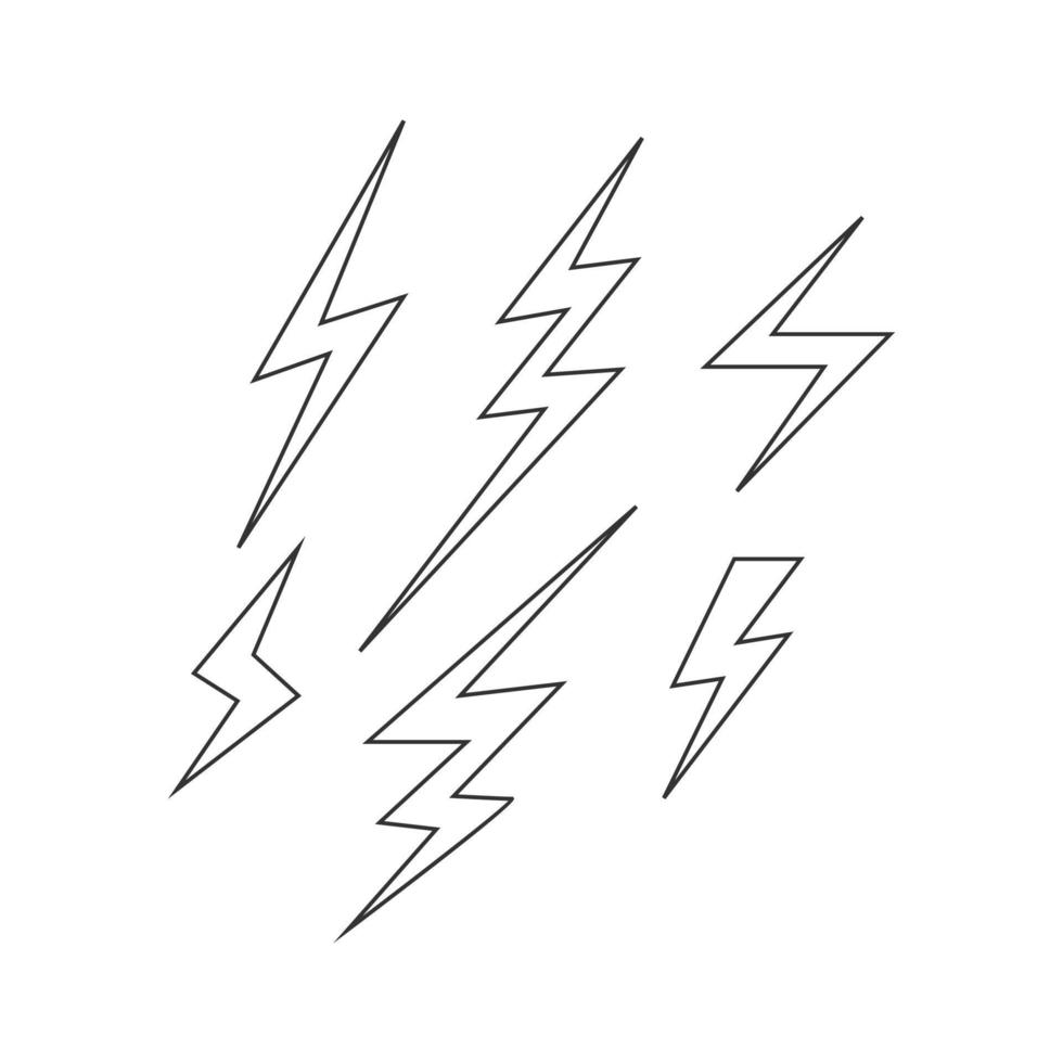 outline Lightning bolt Flash vector icon