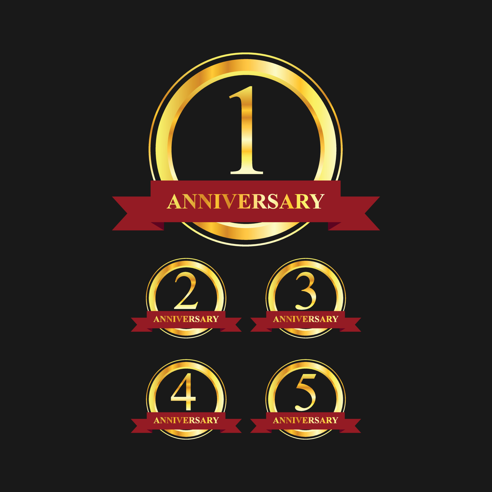 1 To 5 Year Anniversary Gold Label Vector Image 13275045 Vector Art At 1-to-5-year-anniversary-gold-label-vector-image-13275045-vector-art-at