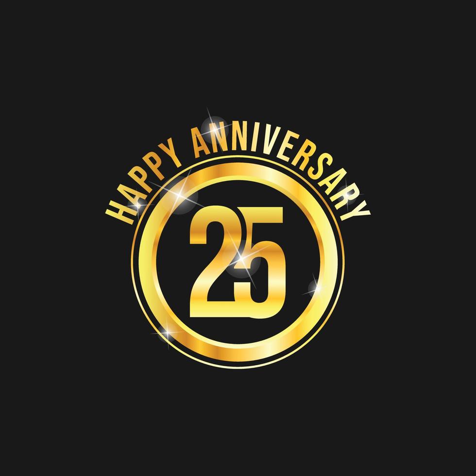 25 year anniversary gold label vector image