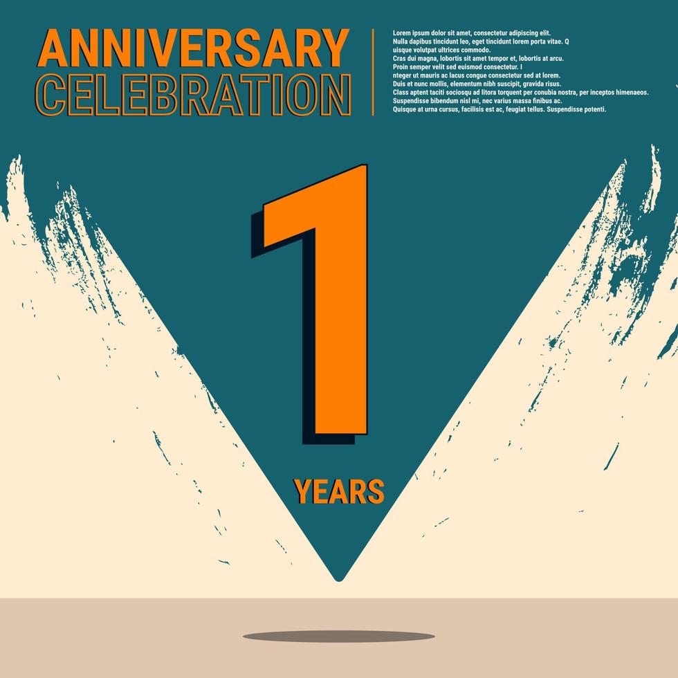 1 years anniversary logotype for celebration event. Eps10 Vector