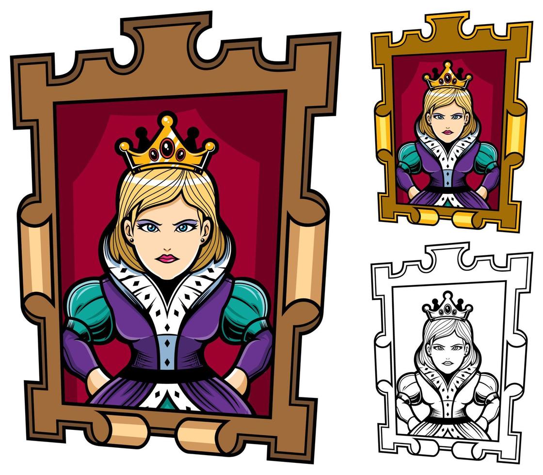 Queen Portrait on White vector