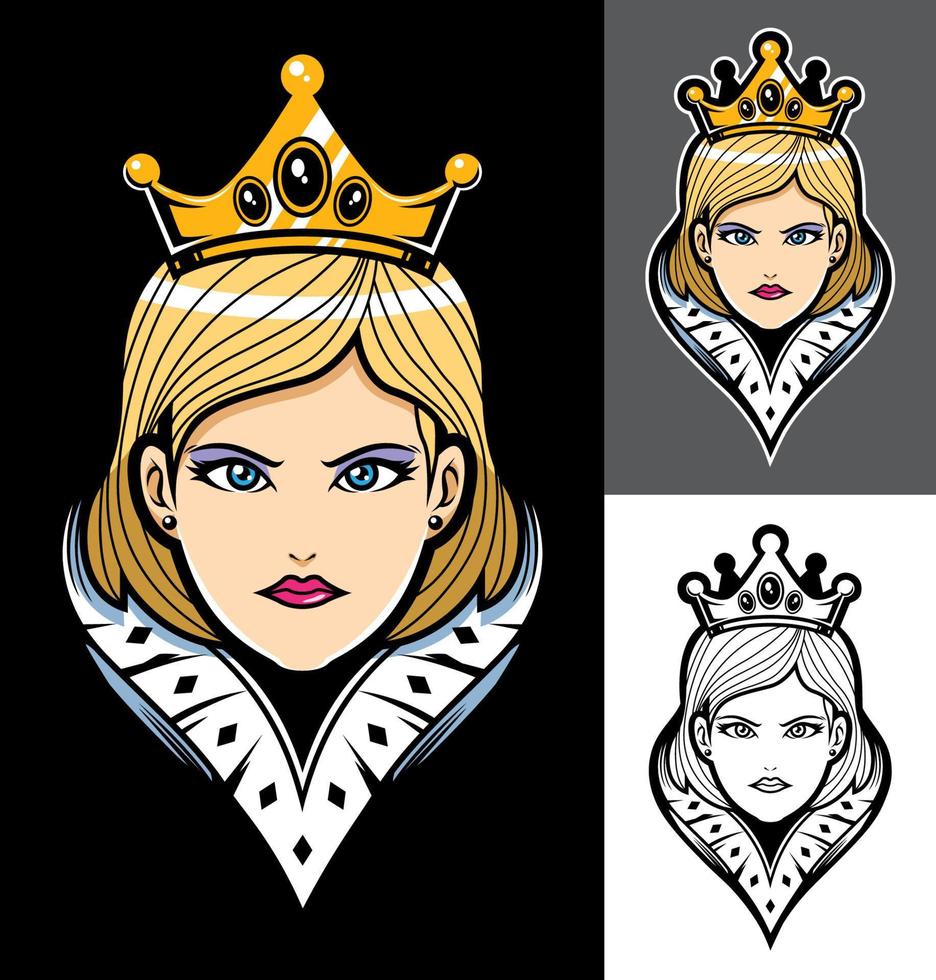 Queen Face Mascot vector