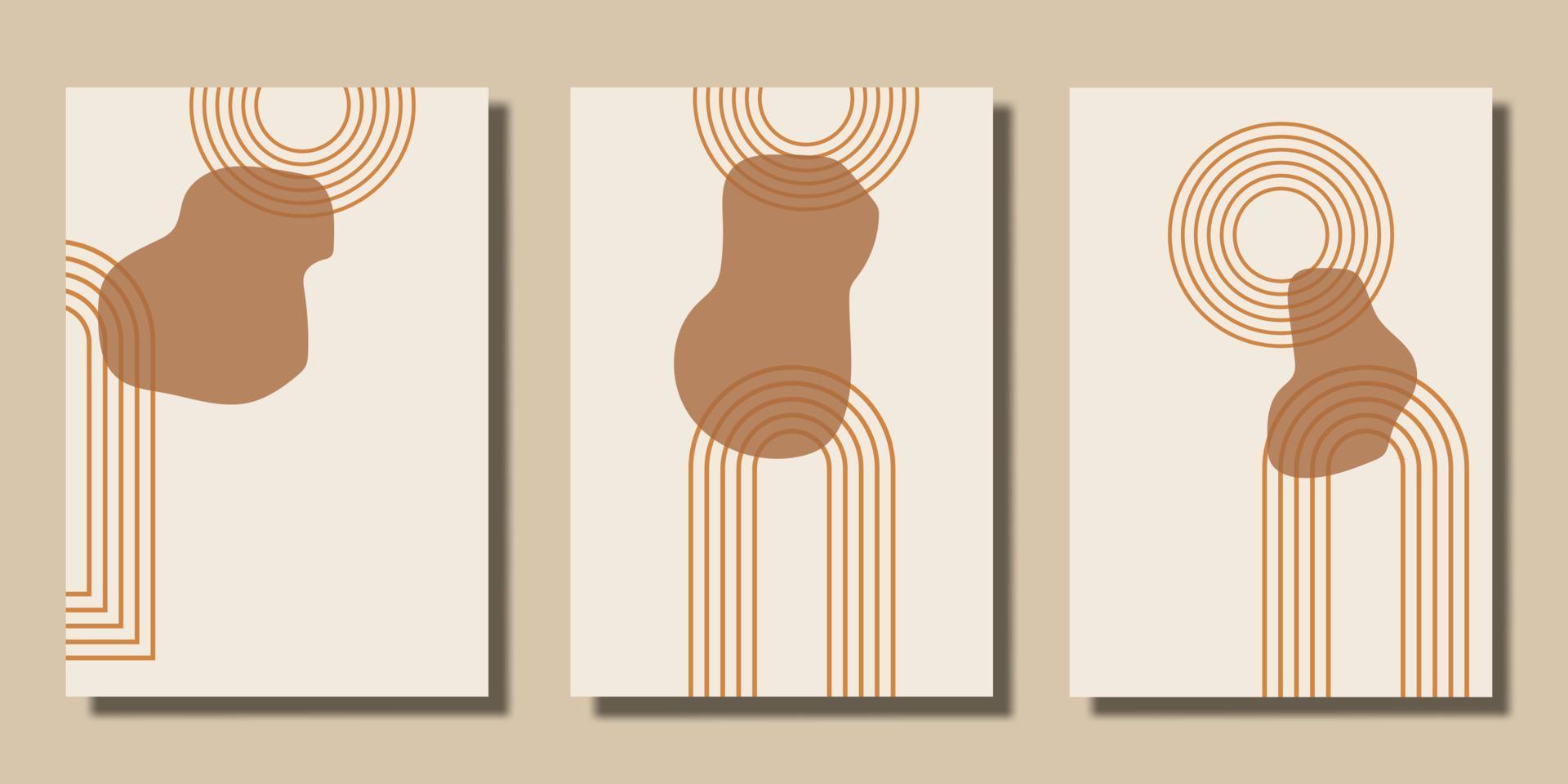 Flat geometric abstract design boho wall art vector