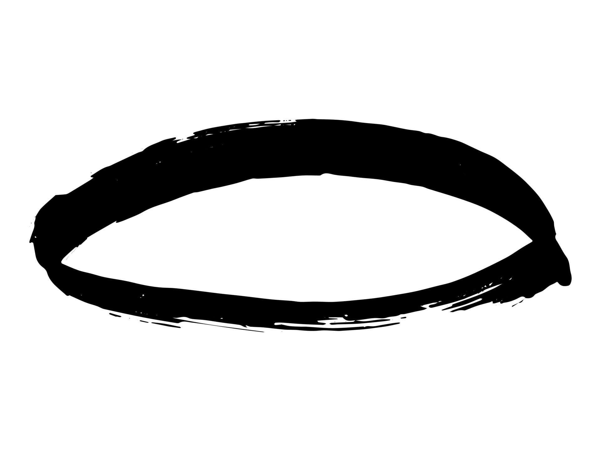 Hand drawn highlight oval illustration. Marker frame clipart. Ink