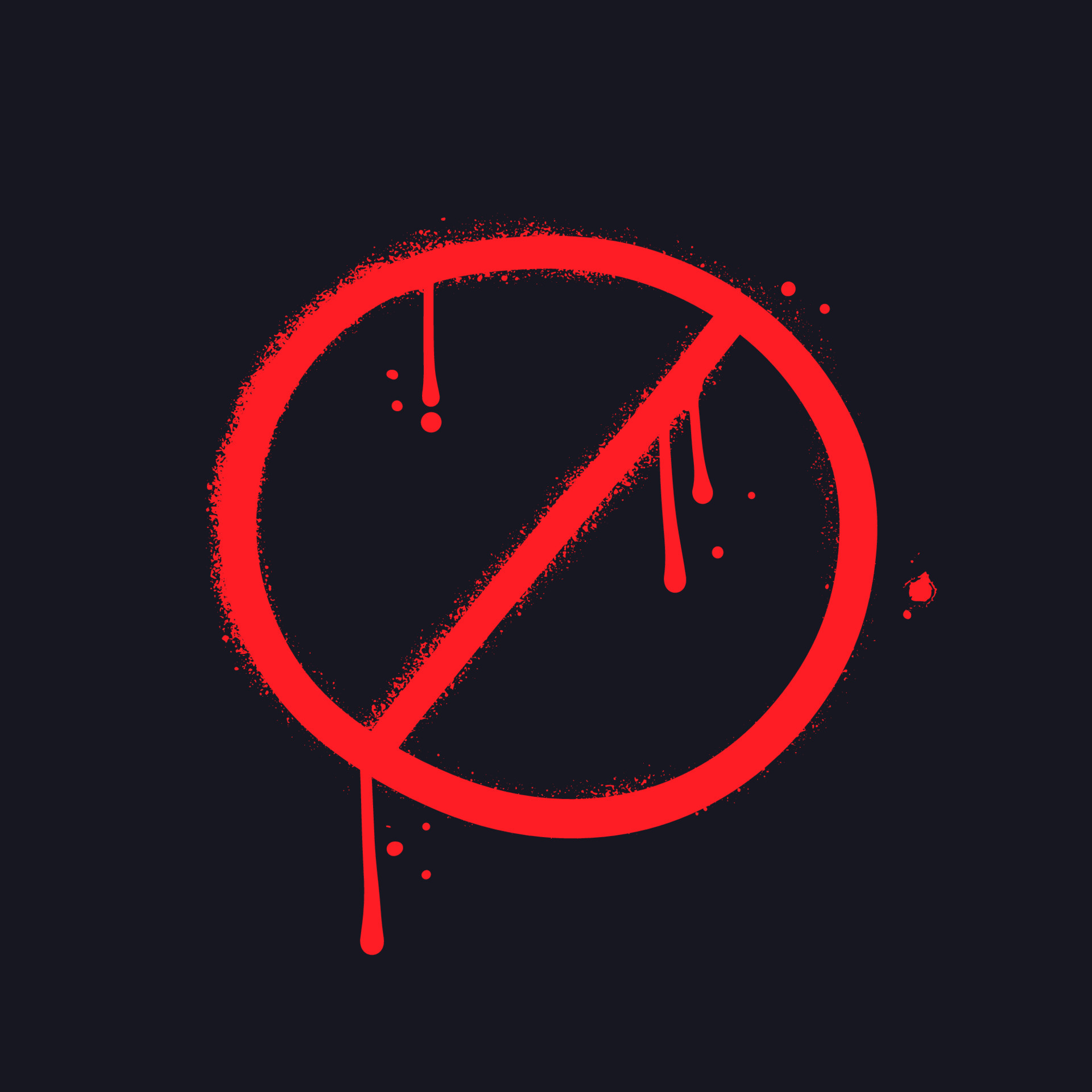 Spray Painted Urban Graffiti NO sign Sprayed isolated on a black