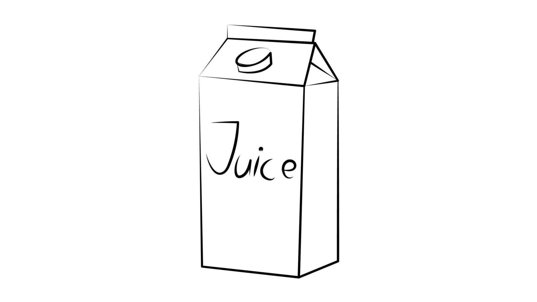 caja con jugo sobre un fondo blanco, ilustración vectorial. una caja de cartón grande con una bebida. embalaje ecológico, cuidado del medio ambiente. zumo natural en envase natural vector