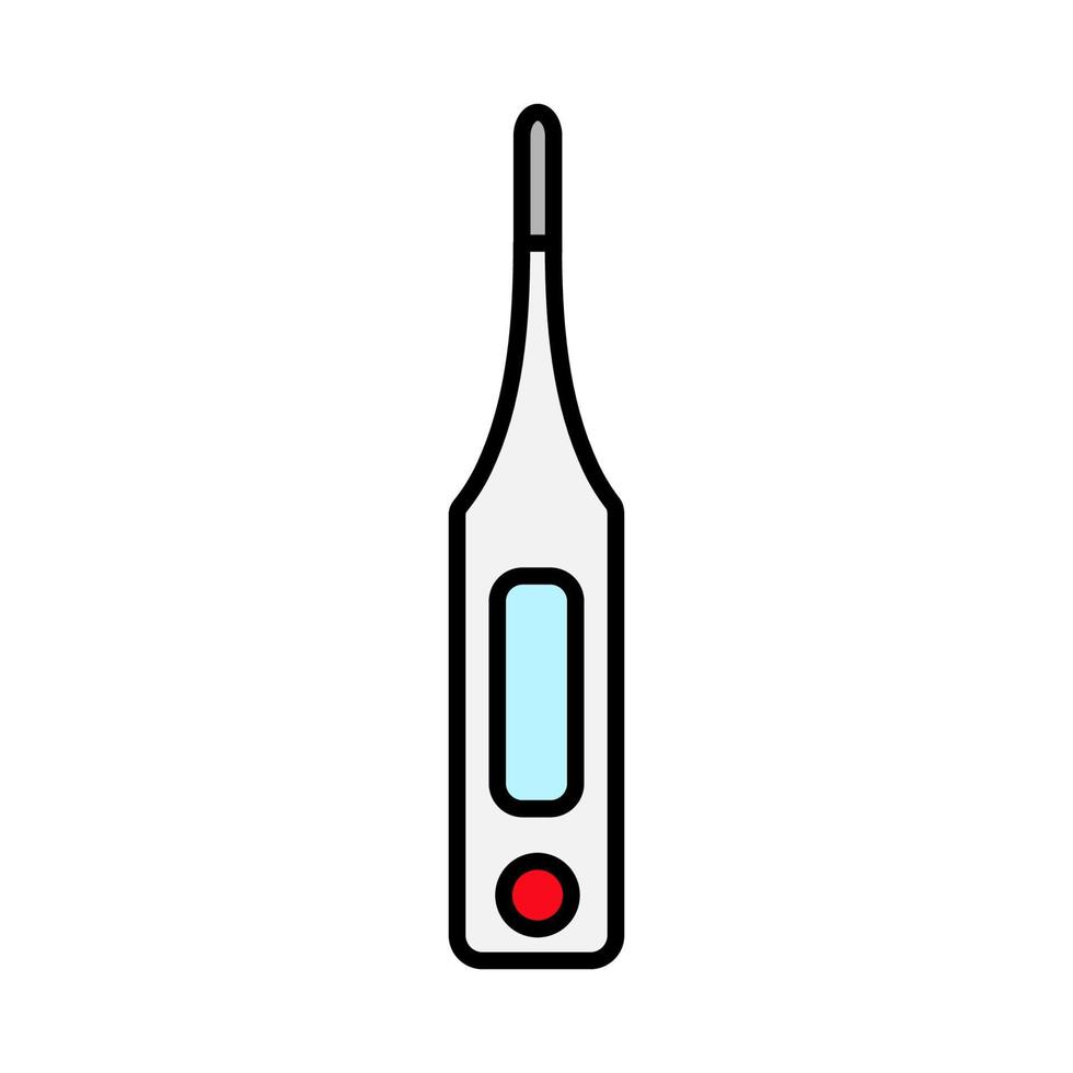 Medical electronic thermometer to measure body temperature, simple icon on a white background. Vector illustration