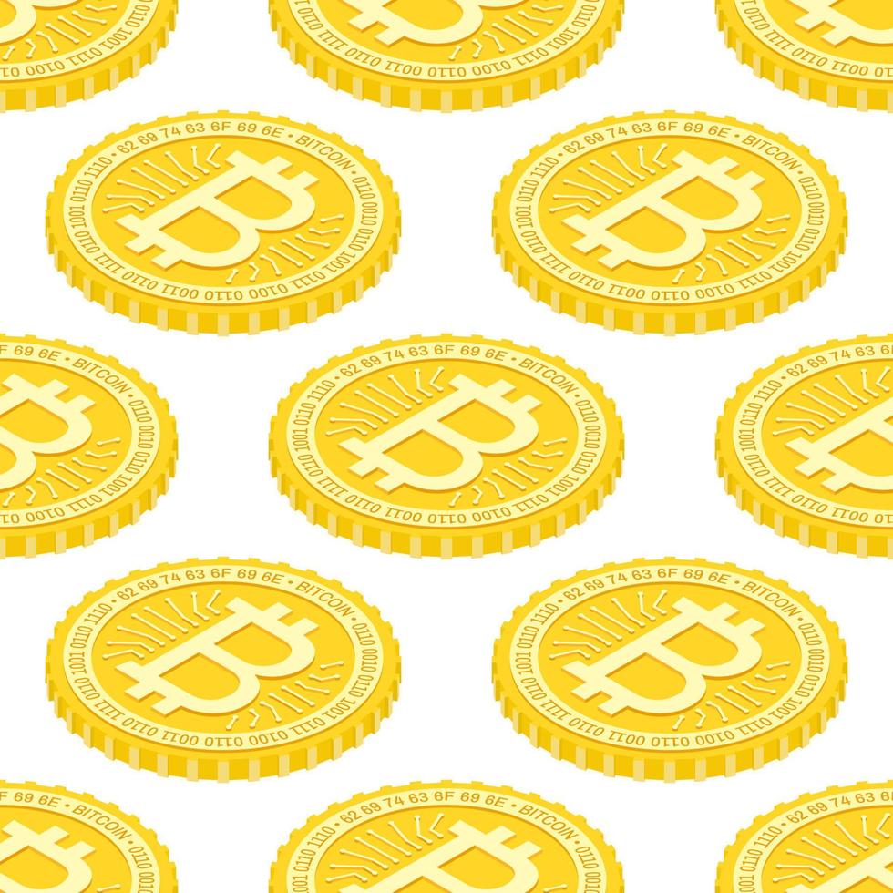 Geometric 3d background with bitcoins. vector