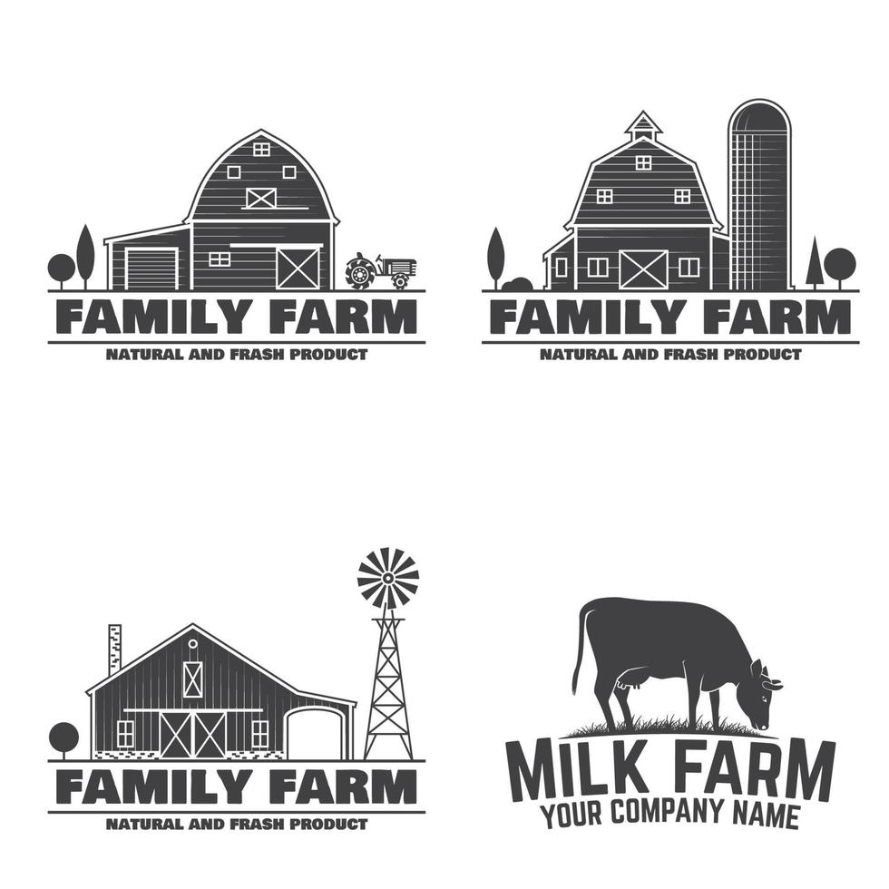 Family Farm Badges or Labels. vector