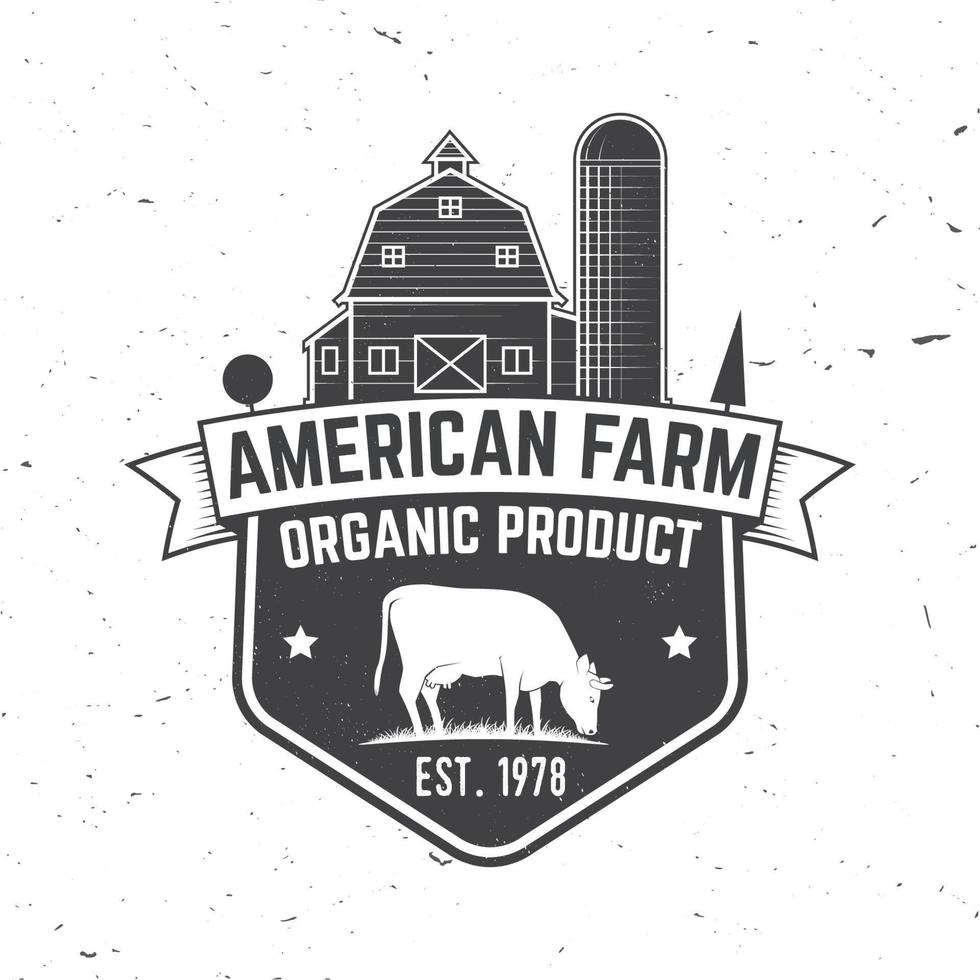 American Farm Badge or Label. Vector illustration.