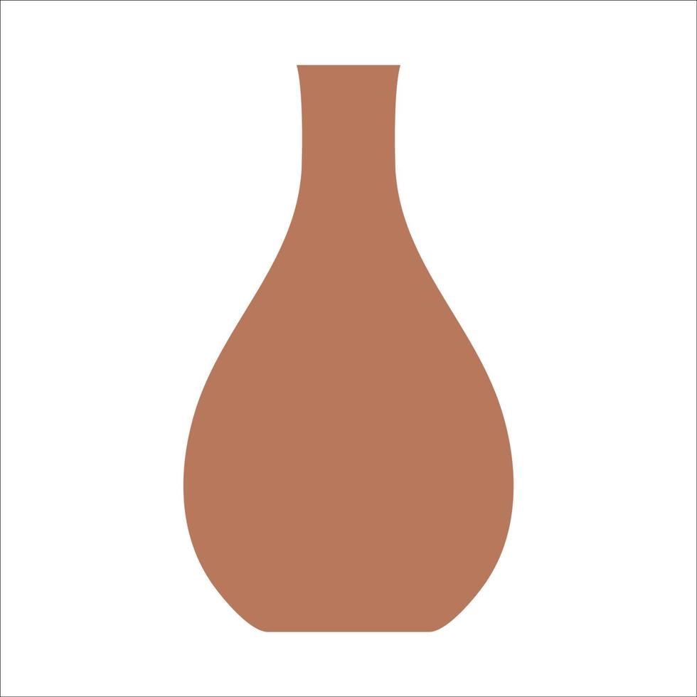 Illustration of modern ceramic vase. Single element in trendy boho style isolated on white background vector