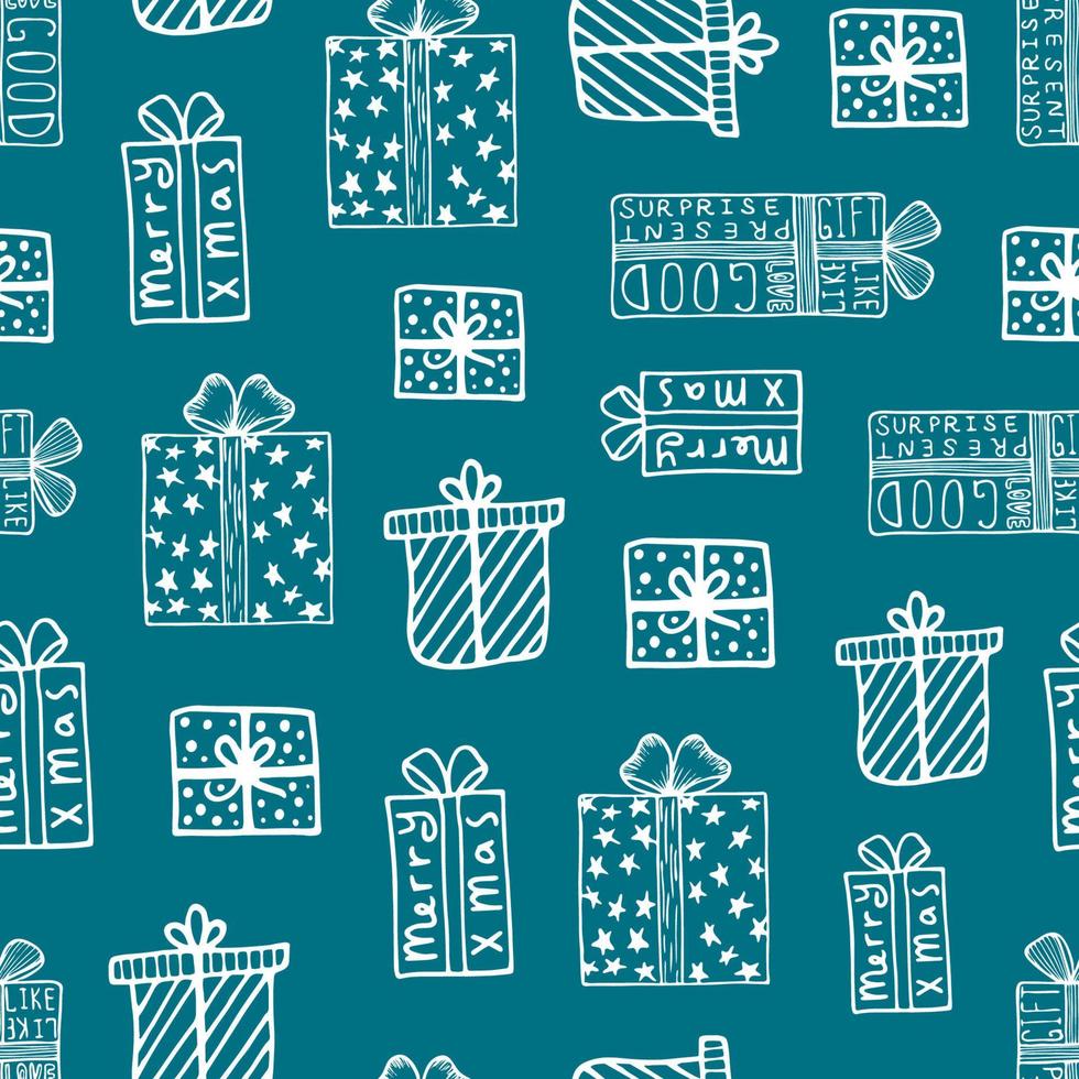 Doodle christmas winter pattern vector