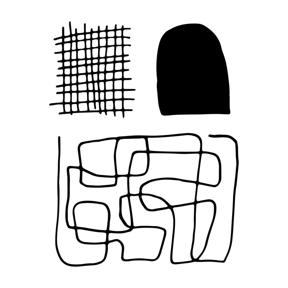 Set of vector abstract doodle shapes for modern design