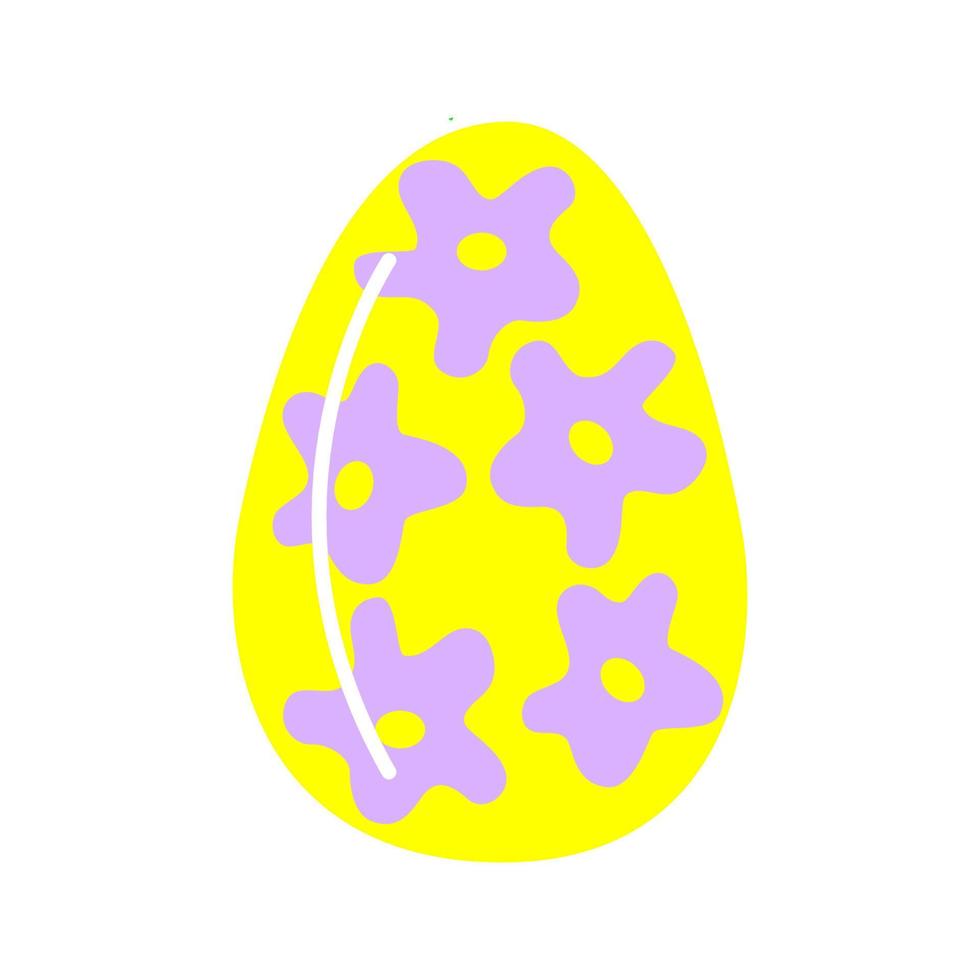 Easter egg. Isolated icon of religion holiday and egghunting vector design. Spring season painted eggs, ornaments of stripes, dots and abstracts elements. Colors Yellow with lilian.