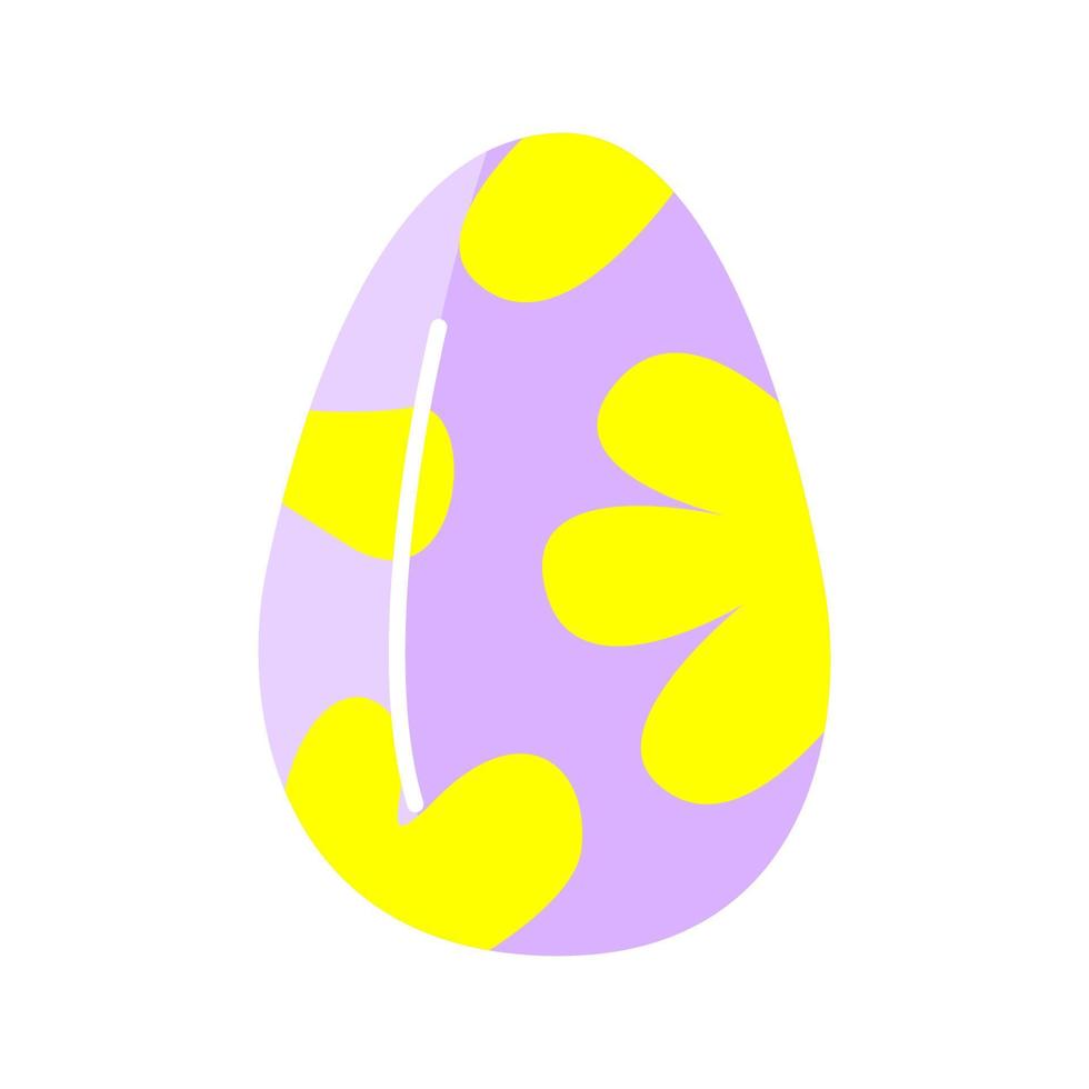 el huevo de Pascua. icono aislado de vacaciones religiosas y diseño de vectores de caza de huevos. huevos pintados de temporada de primavera, adornos de rayas, puntos y elementos abstractos. colores amarillo con lilian.