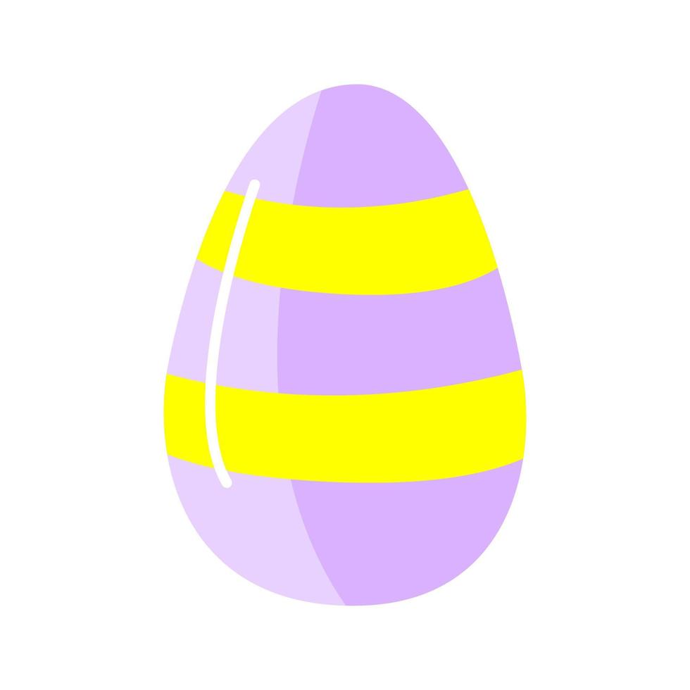 Easter egg. Isolated icon of religion holiday and egghunting vector design. Spring season painted eggs, ornaments of stripes, dots and abstracts elements. Colors Yellow with lilian.