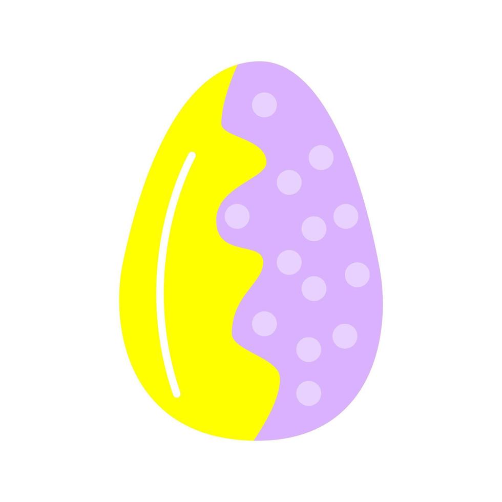 Easter egg. Isolated icon of religion holiday and egghunting vector design. Spring season painted eggs, ornaments of stripes, dots and abstracts elements. Colors Yellow with lilian.