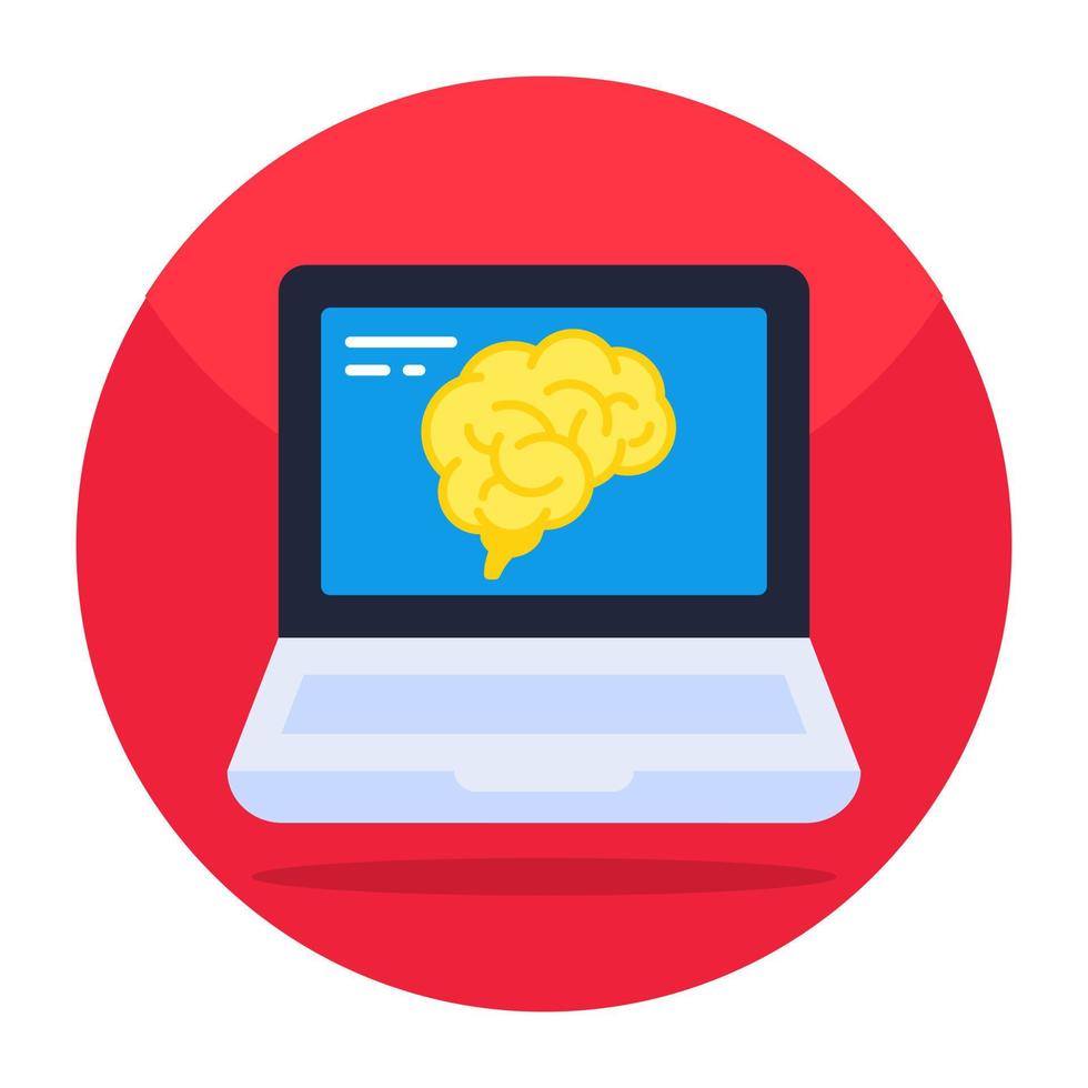 Unique design icon of online brain vector