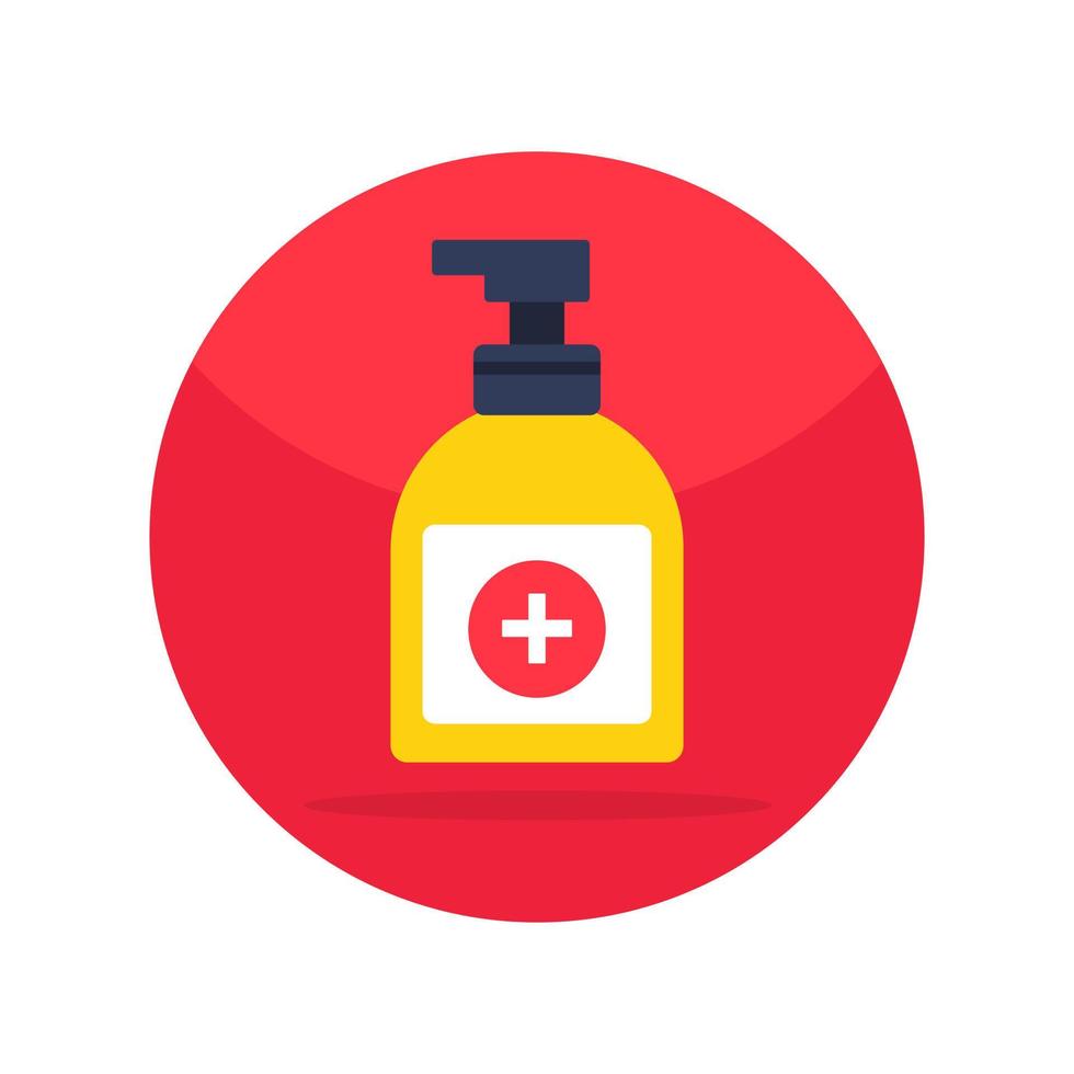 Flat design icon of hand sanitizer vector