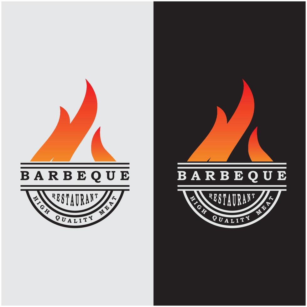 logotipo de barbacoa y vector de símbolo